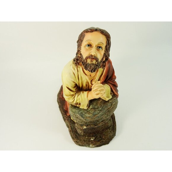 Praying Jesus Figurine Agony in the Garden of Gethsemane Artist Signed 2007 - Picture 16 of 16